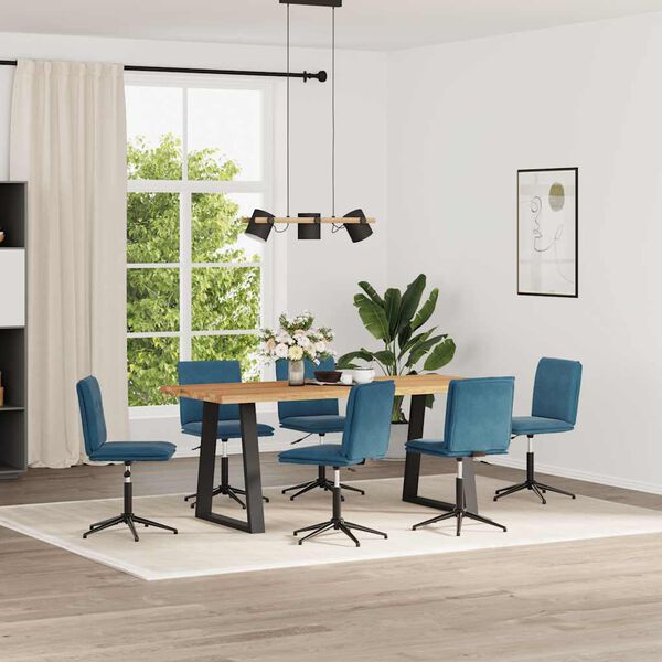 vidaXL Chaises &agrave; manger lot de 6 bleu velours