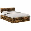 vidaXL Cadre de lit Ch&ecirc;ne Fum&eacute; 140 x 190 cm Bois d&rsquo;ing&eacute;nierie