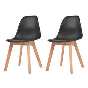 vidaXL Chaises &agrave; manger lot de 2 Noir Plastique