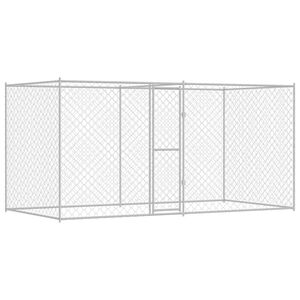 vidaXL Cage pour chien Argent&eacute; 400 x 200 x 200 cm Acier galvanis&eacute;