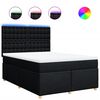 vidaXL Sommier &agrave; lattes de lit avec matelas Noir 140x190 cm Tissu