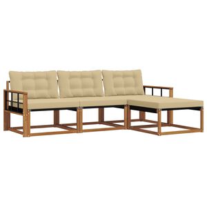 vidaXL Ensemble de canap&eacute;s d'ext&eacute;rieur 4 pc Naturel et Beige