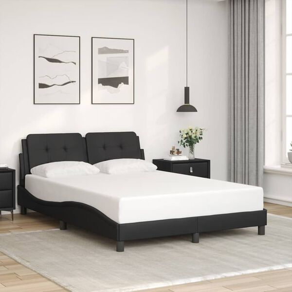 vidaXL Cadre de lit sans matelas Zadar noir 120x200 cm similicuir