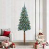 vidaXL Sapin de Noël mince avec 300 LED Vert et blanc 210 cm