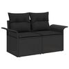 vidaXL Ensemble de canap&eacute; de jardin avec coussin 7 pcs Noir