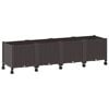 vidaXL Jardini&egrave;re avec Roues Marron 160 x 40 x 44 cm PP