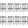 vidaXL Ensemble de bar de jardin 9 pcs coussins R&eacute;sine tress&eacute;e Marron