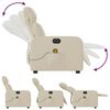 vidaXL Fauteuil inclinable de massage électrique crème tissu