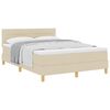 vidaXL Lit &agrave; ressorts avec coussin Cr&egrave;me 140 x 190 cm tissu