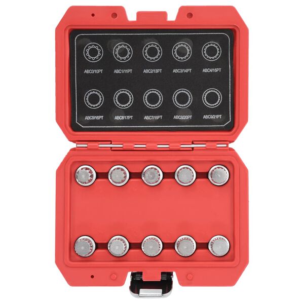 vidaXL Jeu de cl&eacute;s pour &eacute;crou de blocage de roue 10 pcs pour VW