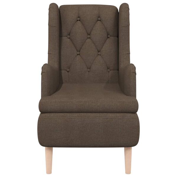 vidaXL Fauteuil avec pieds en bois d'h&eacute;v&eacute;a solide Marron Tissu