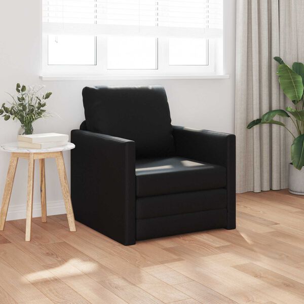 vidaXL Canap&eacute;-Lit 60cm Noir Simili cuir