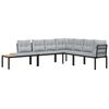 vidaXL Ensemble de banc de jardin avec coussins 4 pcs noir