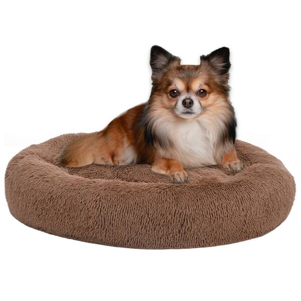 vidaXL Coussin lavable pour chiens/chats Marron 50x50x12 cm Peluche