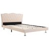 vidaXL Lit et matelas &agrave; m&eacute;moire de forme Beige Tissu 140x200 cm