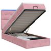vidaXL Lit coffre avec matelas et LED Rose 80 x 200 cm Velours