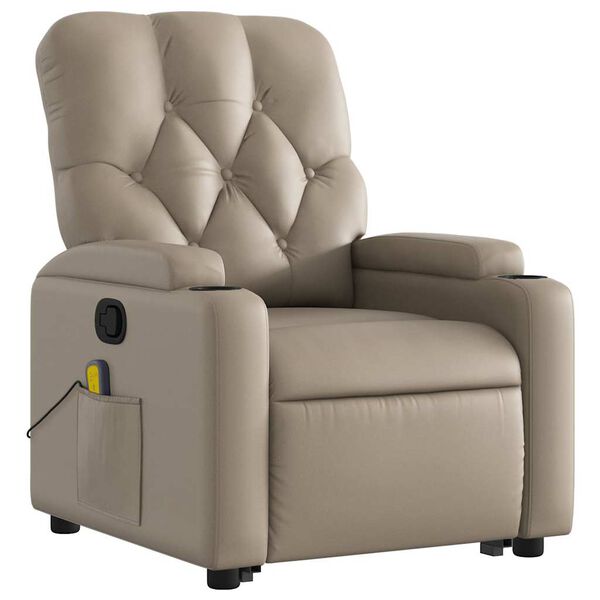 vidaXL Fauteuil inclinable de massage Cappuccino Similicuir