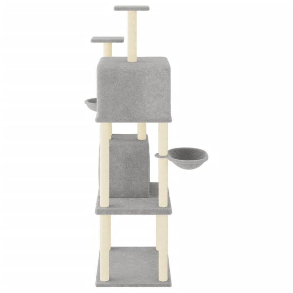 vidaXL Arbre à chat avec griffoirs en sisal Gris clair 180 cm