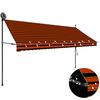 vidaXL Auvent manuel r&eacute;tractable avec LED 350 cm Orange et marron