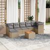 vidaXL Salon de jardin avec coussins 8pcs m&eacute;lange beige r&eacute;sine tress&eacute;e