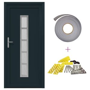 vidaXL Porte Frontale Anthracite 108 x 208 cm PVC