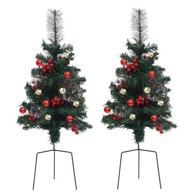 vidaXL Sapins de Noël artificiels d'allée 2 pcs 76 cm PVC