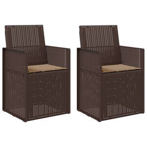vidaXL Chaises de jardin salle &agrave; manger 2 pcs Marron et taupe PP