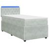 vidaXL Lit boxspring avec matelas Gris clair 90 x 200 cm Velours