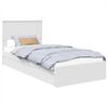 vidaXL Lit de Rangement Blanc 75 x 190 cm Bois d'ing&eacute;nierie