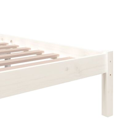 vidaXL Cadre de lit Blanc Bois massif 90x200 cm