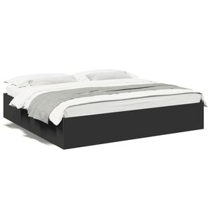 vidaXL Cadre de lit sans matelas noir 200x200 cm