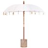 vidaXL Parasol balinais avec base Cr&egrave;me et Blanc 220 x 220 x 250 cm