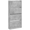 vidaXL Armoire &agrave; chaussures 4 tiroirs rabattables gris b&eacute;ton