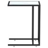 vidaXL Table d'appoint ordinateur Marbre blanc 50x35x65cm Verre tremp&eacute;
