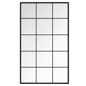 vidaXL Miroir mural noir 100x60 cm m&eacute;tal