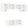 vidaXL Unit&eacute;s murales TV 6 pcs blanc bois d'ing&eacute;nierie
