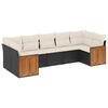 vidaXL Salon de jardin 7 pcs avec coussins noir r&eacute;sine tress&eacute;e