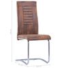 vidaXL Chaises à manger cantilever lot de 2 marron similicuir daim