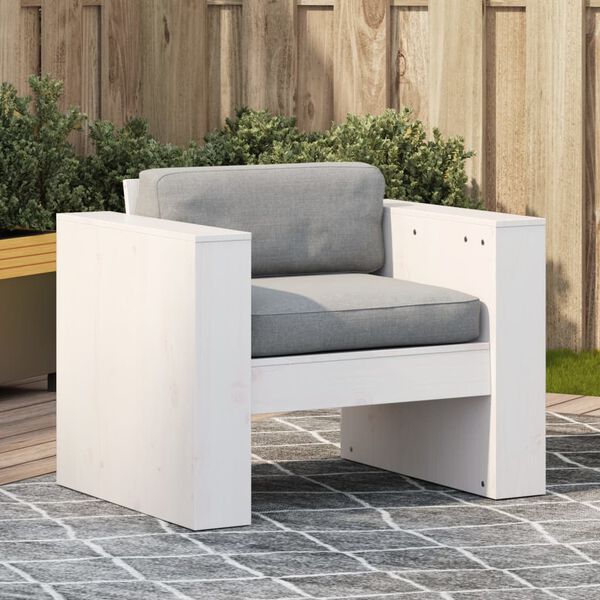 vidaXL Canap&eacute; de jardin blanc 79x60x62 cm bois de pin massif