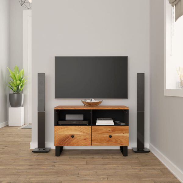 vidaXL Meuble TV 70x33x46 cm Bois d'acacia massif