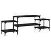 vidaXL Meuble TV noir 157x35x52 cm bois d'ing&eacute;nierie