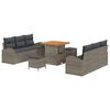 vidaXL Ensemble de canap&eacute; de jardin avec coussin 9 pcs Gris