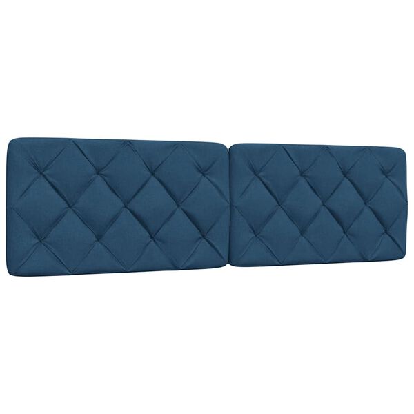 vidaXL Coussin de t&ecirc;te de lit bleu 180 cm tissu