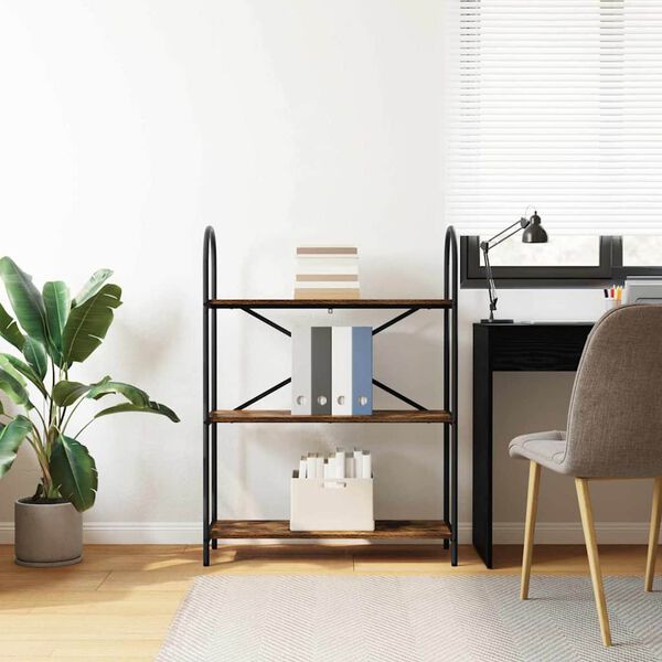 vidaXL &Eacute;tag&egrave;re Ch&ecirc;ne fum&eacute; 80 x 30 x 109 cm Bois d'ing&eacute;nierie