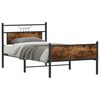 vidaXL Cadre de lit sans matelas ch&ecirc;ne fum&eacute; 107x203 cm bois ing&eacute;nierie