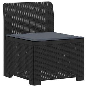 vidaXL Canap&eacute; de jardin 1 place avec coussin look rotin PP Anthracite
