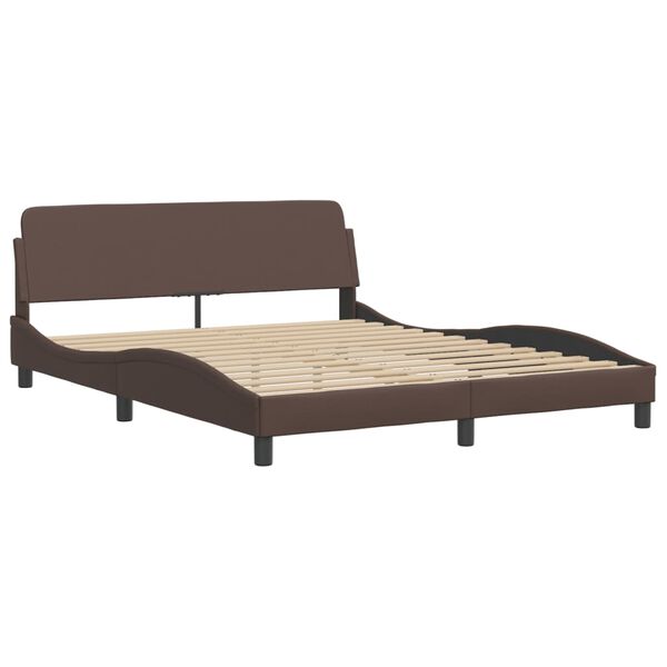 vidaXL Lit avec matelas Hvar marron 160x200 cm similicuir