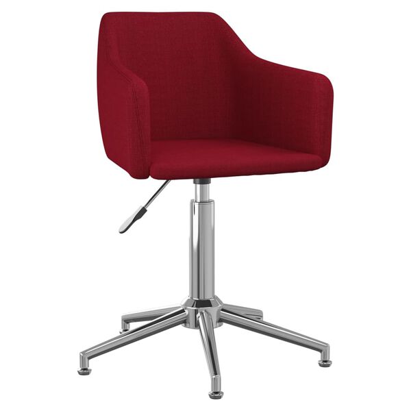 vidaXL Chaise pivotante de bureau Rouge bordeaux Tissu