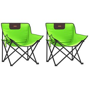 vidaXL Chaise de camping avec poche pliable lot de 2 vert