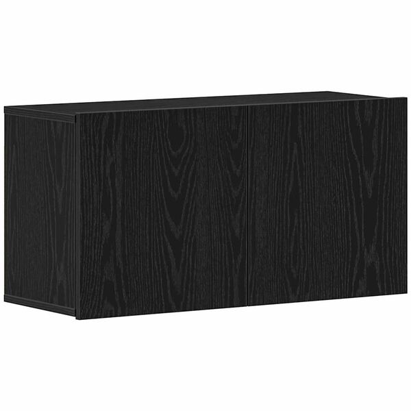 vidaXL Meuble TV Ch&ecirc;ne noir 80x30x41 cm Bois d'ing&eacute;nierie